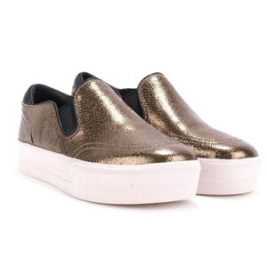 Ash Jungle metallic Bronz platform slip-on leather shoes/sneaker size 38  US 7.5
